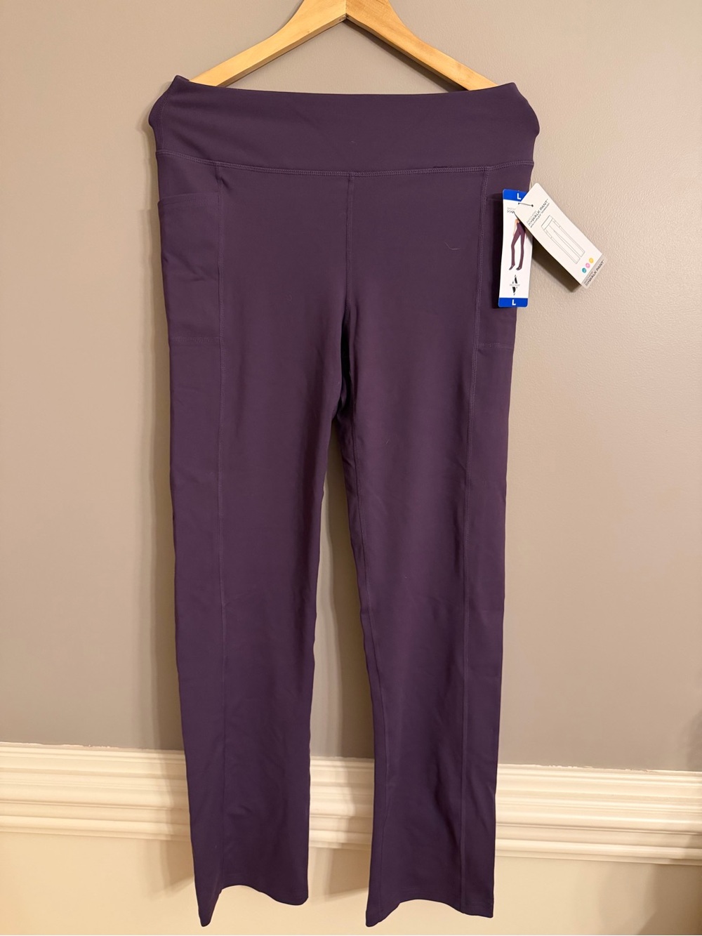 NWT Skechers GO WALK Pant GOFLEX High Waist Flare Active Pants Purple Size Large